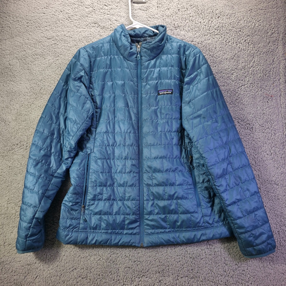 Patagonia Nano Puff Jacket Wavy Blue Quilted Puffer 84217 Women L